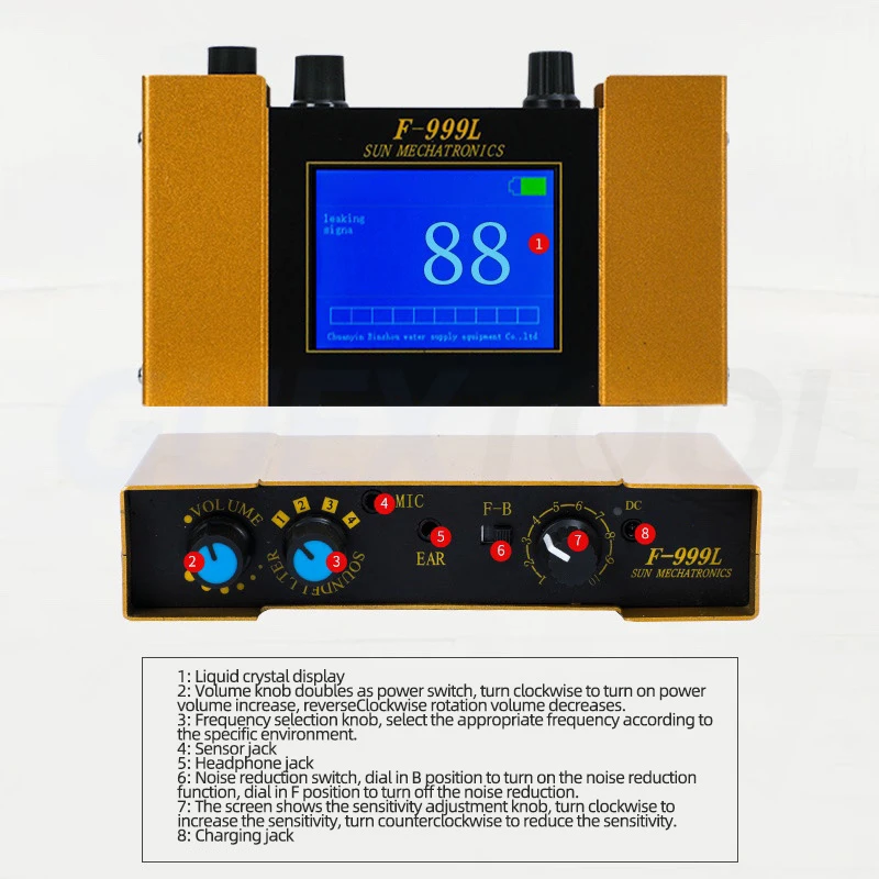 High Precision Electronic Leakage Detector Water Pipe Scope Smart Water Leak industrial Underground Pipeline Leakage Detector