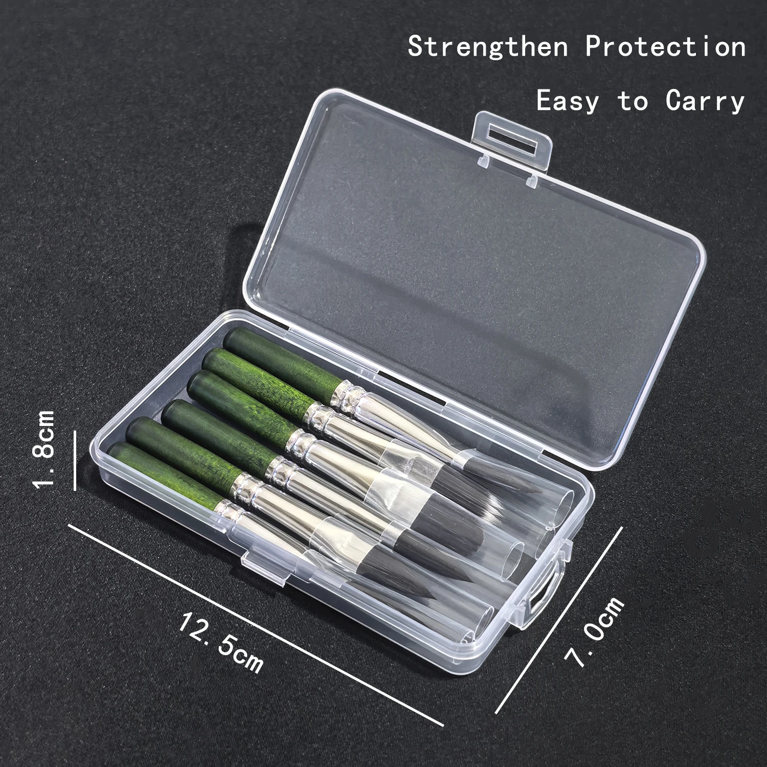 6Pcs Mini Short Handle Watercolor Brush Set With Box Portable Nylon Paint Brush Multi-Function Acrylic Painting Art Supplies