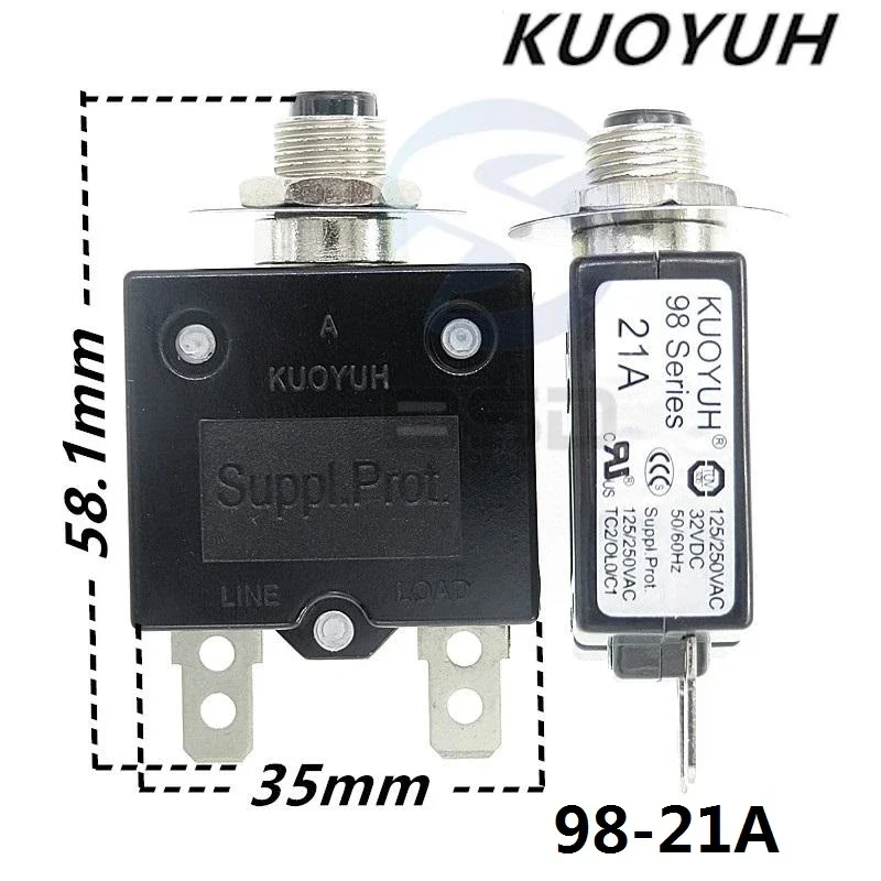 Circuit Breakers KUOYUH 98 Series 21A Overcurrent Protector Overload Switch