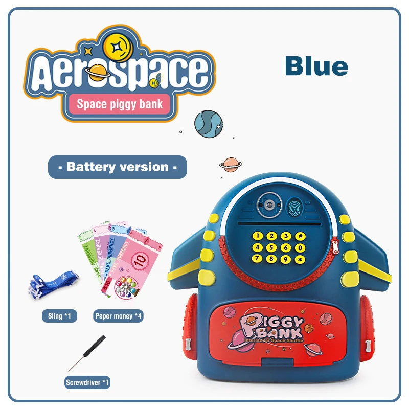 Grande tamanho aeroespacial cofrinho para crianças, caixa de dinheiro, mochila, mochila, bolsa de dinheiro, puzzle brinquedos, presentes para crianças