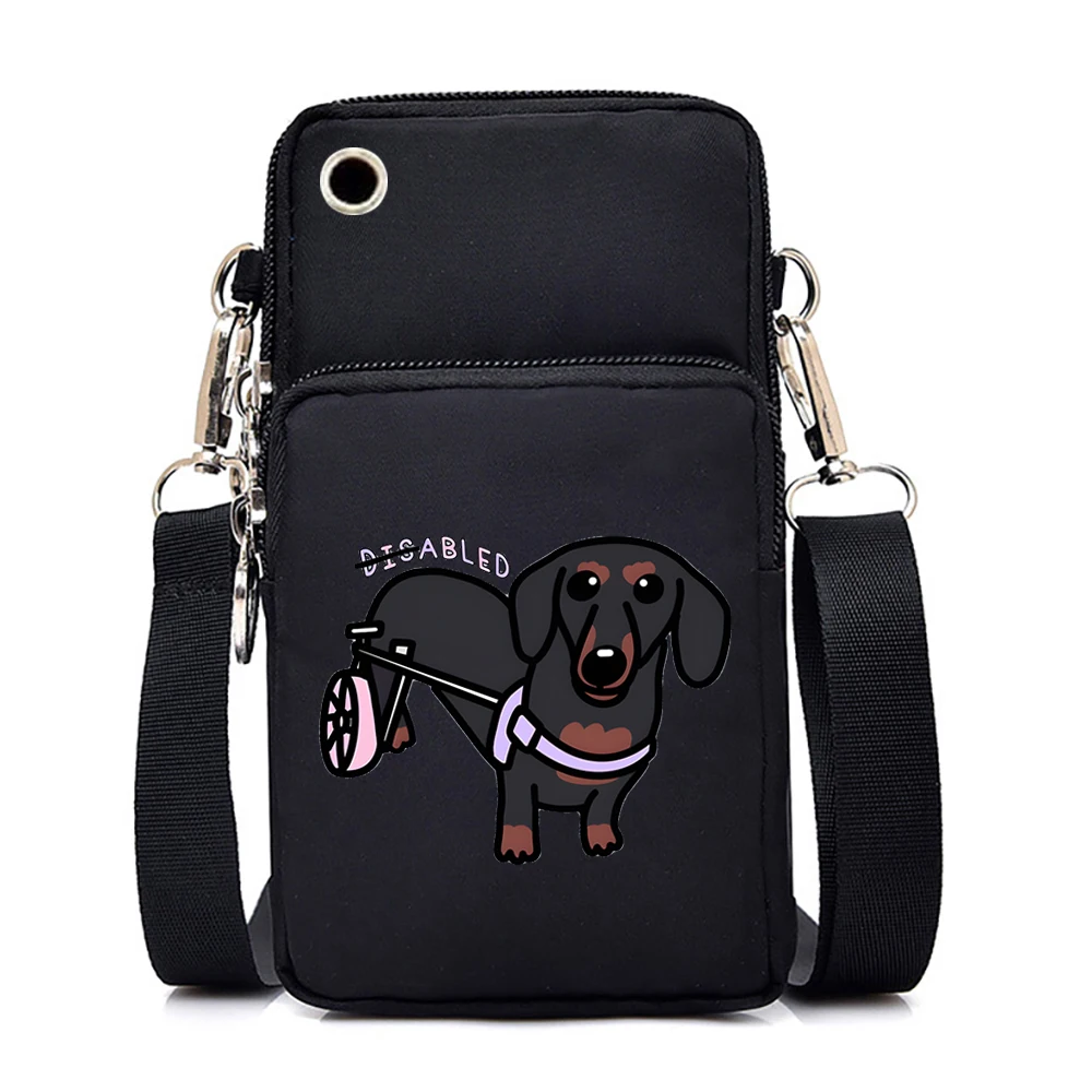 Casual Cartoon Dachshund Small Crossbody Bags Women Anime Animal Messenger Shoulder Bag Cute Dachshund Cell Phone Handbags Purse