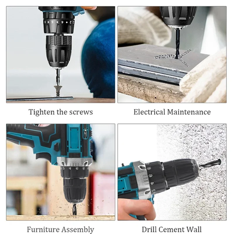 Perceuse à percussion électrique 88VF, tournevis sans fil, couple 25, 3 fonctions, batterie aste, perceuse à percussion domestique, outil électrique
