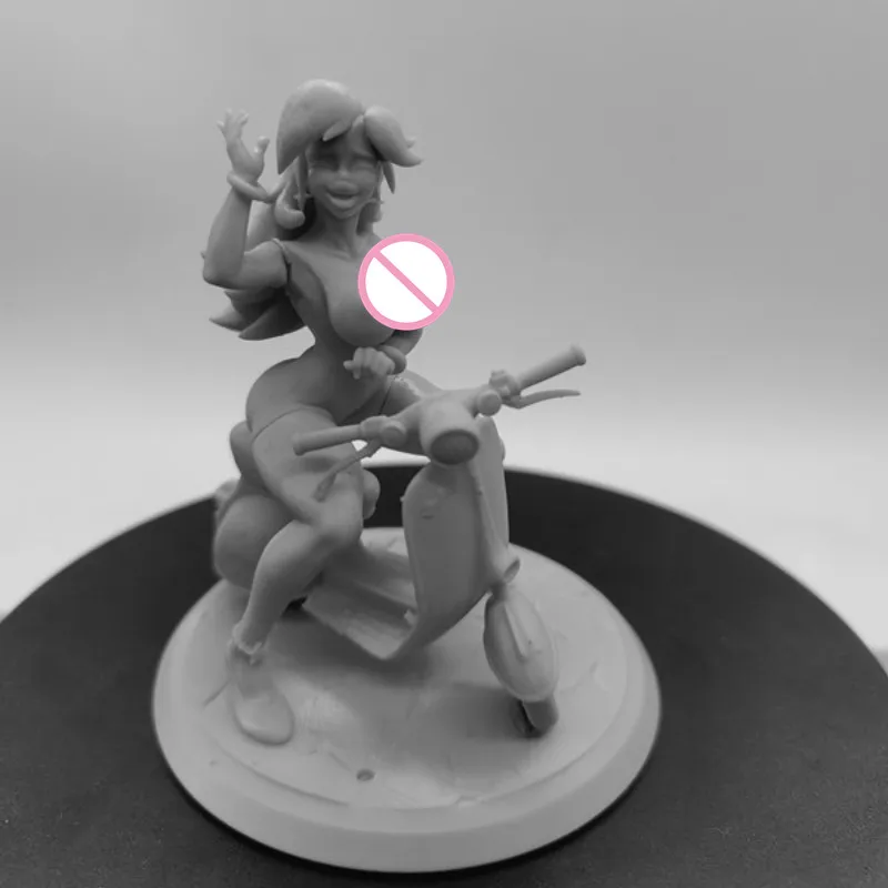 หญิง Nude รถจักรยานยนต์ Rider รูปเรซิ่น1/24 Scale Figurine ประกอบชุดประกอบ Dioramas Unpainted Statuettes ของเล่น