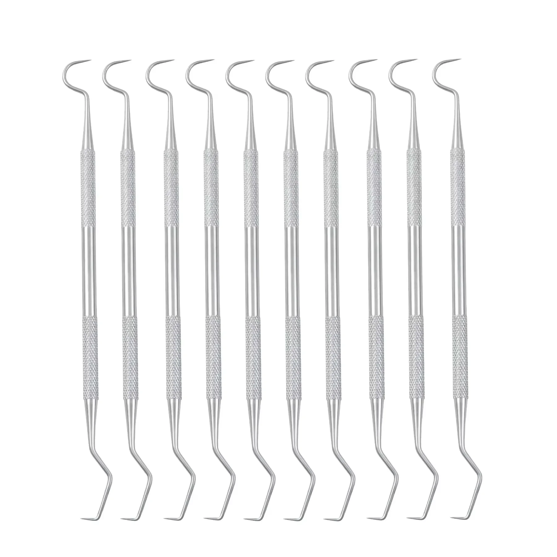 10Pcs Stainless Steel Double Head Dental Tool Dentist Teeth Clean Hygiene Explorer Probe Hook Pick Dentists Instruments