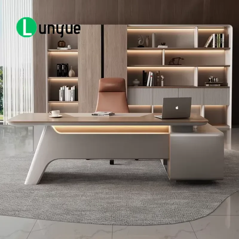 Modern Luxury L-Shaped Executive Desk Durable Wooden Office Furniture for Manager Home Office Eco-friendly Assembly