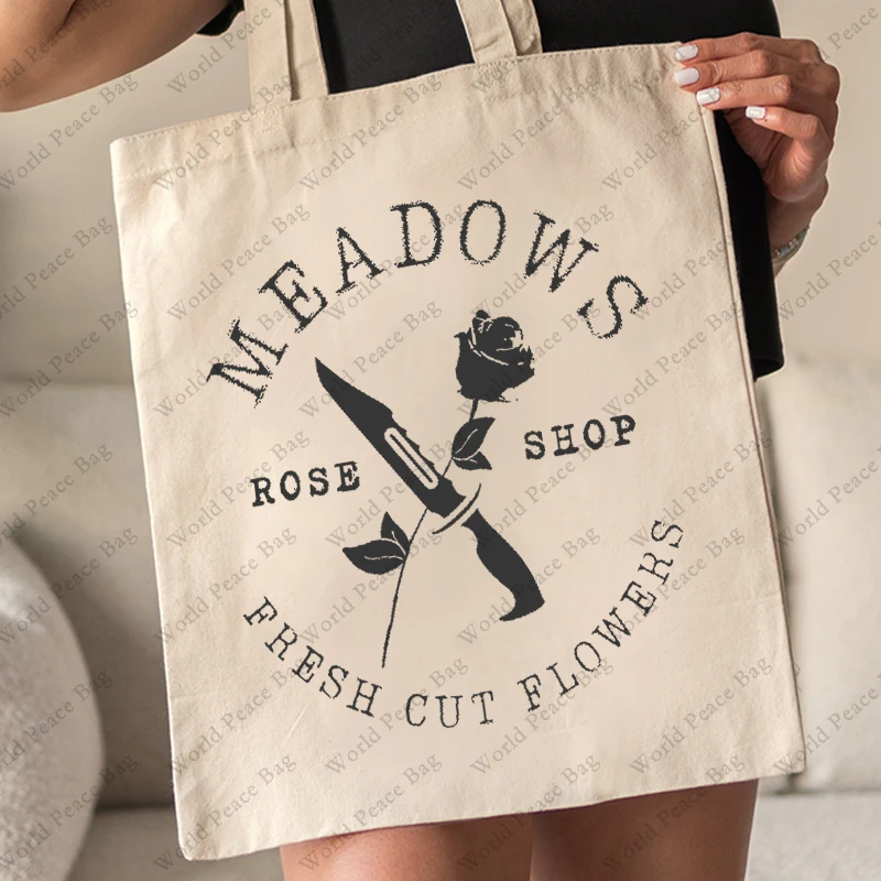 1 pc Haunting Adeline Zade Meadows pattern Tote Bag Canvas Shoulder Bag For Romance of the Stars Dark Romance Gift for Her T