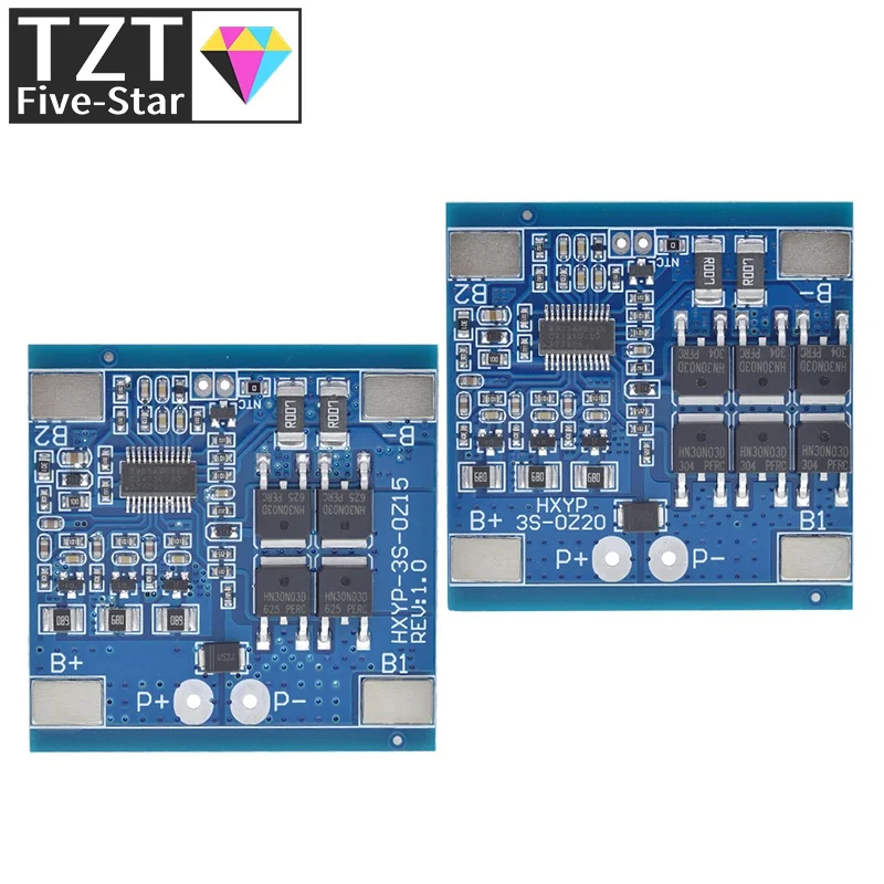 3S 12V 15A / 20A BMS 18650 Lithium Battery Protection Board 11.1V 12.6V Anti-overcharge With Balance And Temperature Control