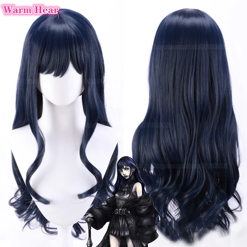 

Game FFXIV Gaia Cosplay Wig FF14 Gaia Wig 80cm Long Blue Curls Heat Resistant Hair Halloween Final Fantasy XIV Wigs + Wig Cap