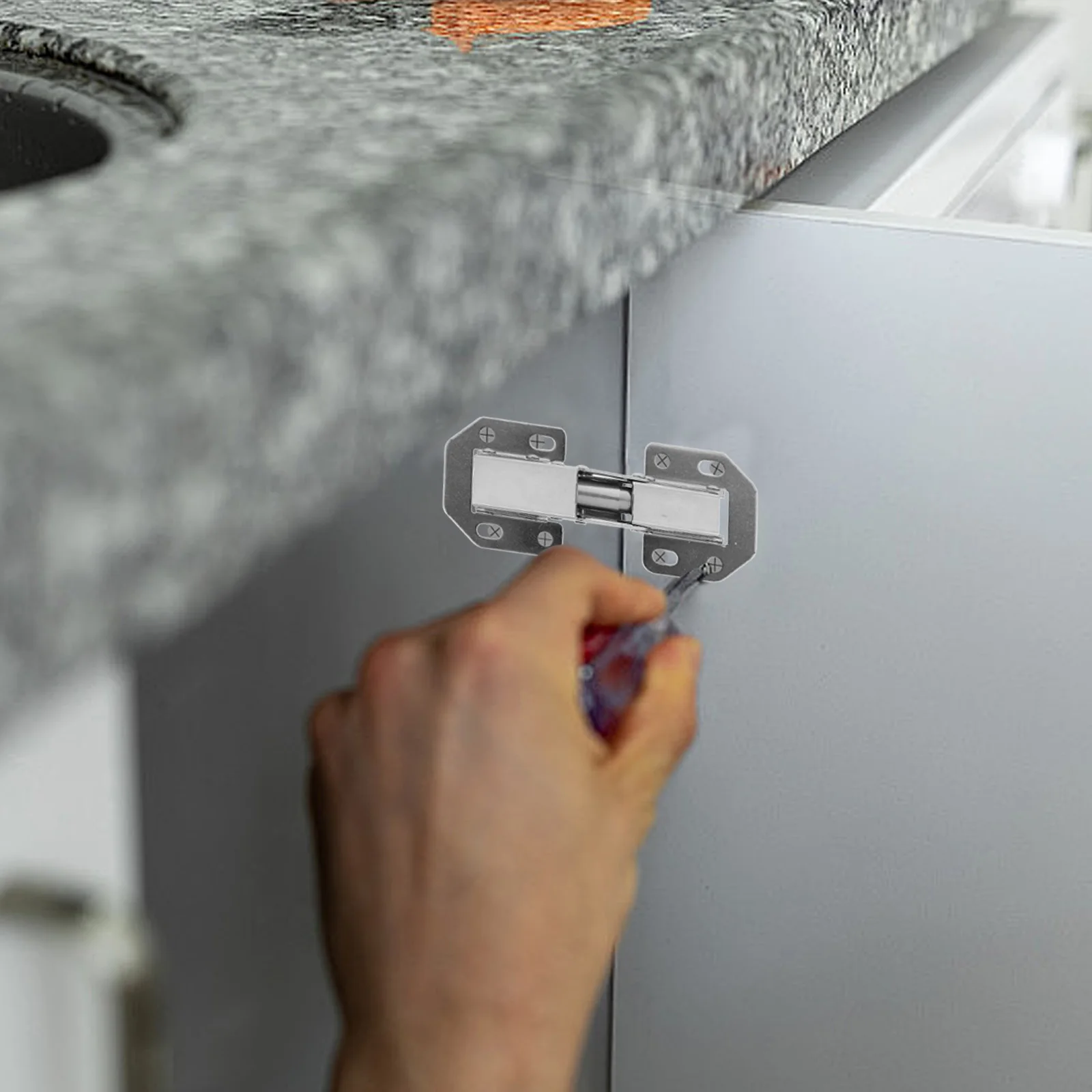 

Hinge Repair Board Kit Cabinet Door Hinges Reinforced Metal Replacement Parts Heavy Duty Rust Proof Stable Load Bearing Easy
