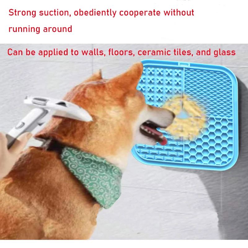 Solid Color Silicone Pet Licking Mat Cat and Dog Anti-choking With Slow Food Bowl Puppy istracted Licking Plate Cutlery