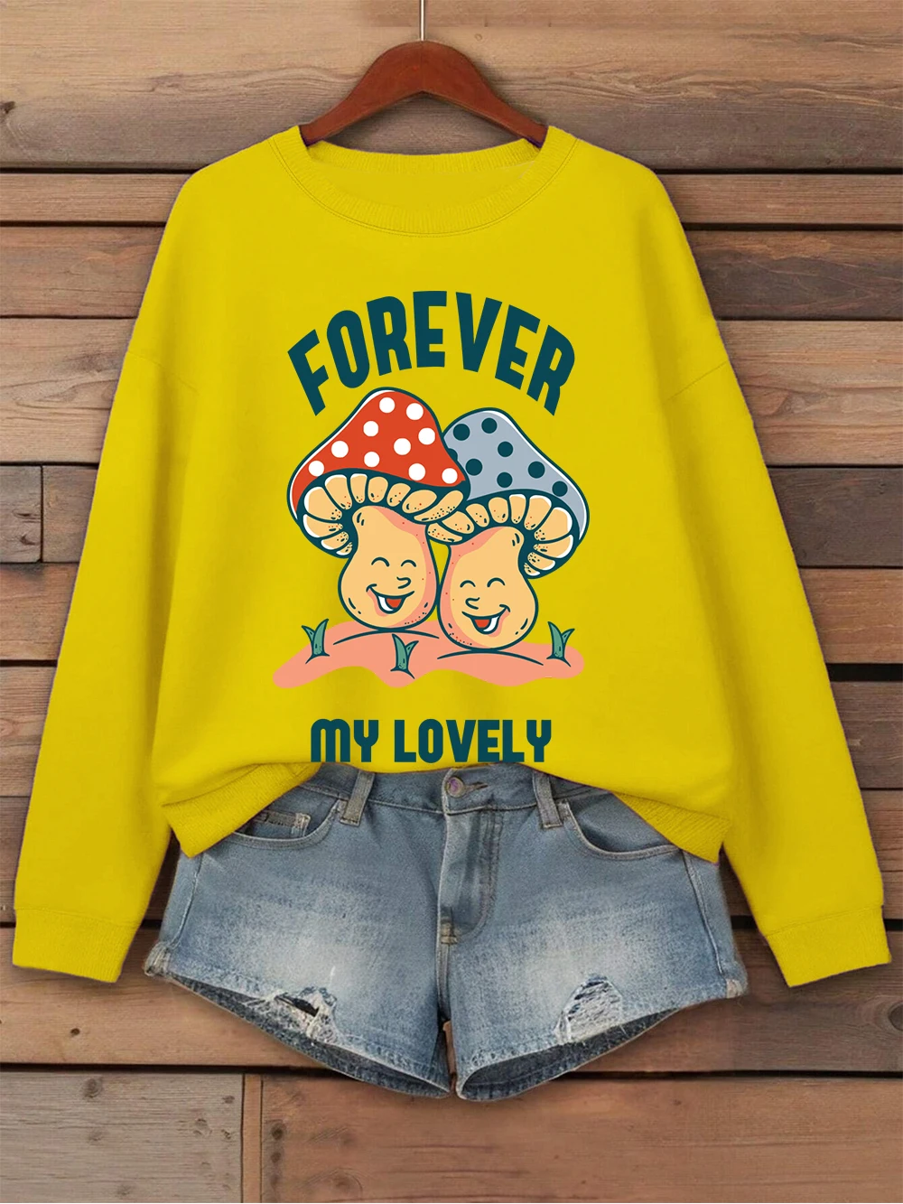 Cogumelo & crânio adorável estampas moletom das mulheres inverno velo quente hoodie crewneck solto pulôver básico roupas esportivas da mulher