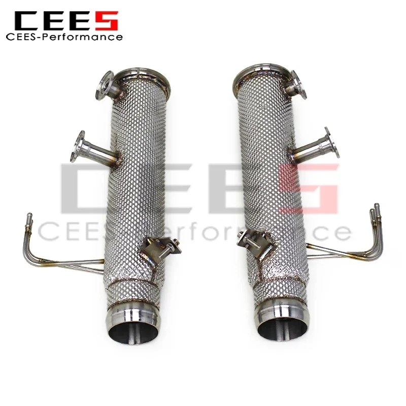 CEES  Downpipe Free Flow Pipes for Mclaren Artura 2021-2024 SS304 Stainless Steel Exhaust Downpipe Pipe Racing Exhaust System