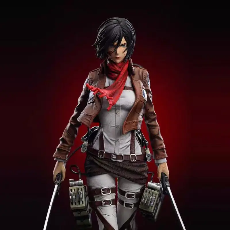 Figura de Ataque a los Titanes, Mikasa Ackerman, Juguete de Moda de Anime, Modelo GK, Adorno de Colección de Anime, Figura de Regalo