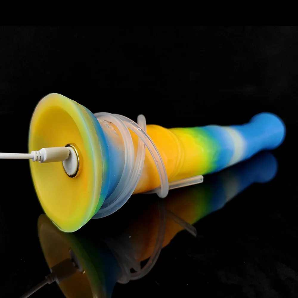 YOCY 11 بوصة الحصان القذف دسار متوهجة في الظلام واقعية الحيوان القضيب 10 طرق الهزاز قضبان اصطناعية لعبة جنسية من السيليكون ل 18 +