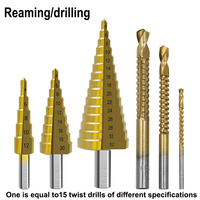 6Pcs Step Saw Drill Bit Set HSS Titanium Drill Bits Kit 4-12 4-20 4-32mm 3 6 8mm Drilling Hole Cutter Tools for Metal Iron Wood