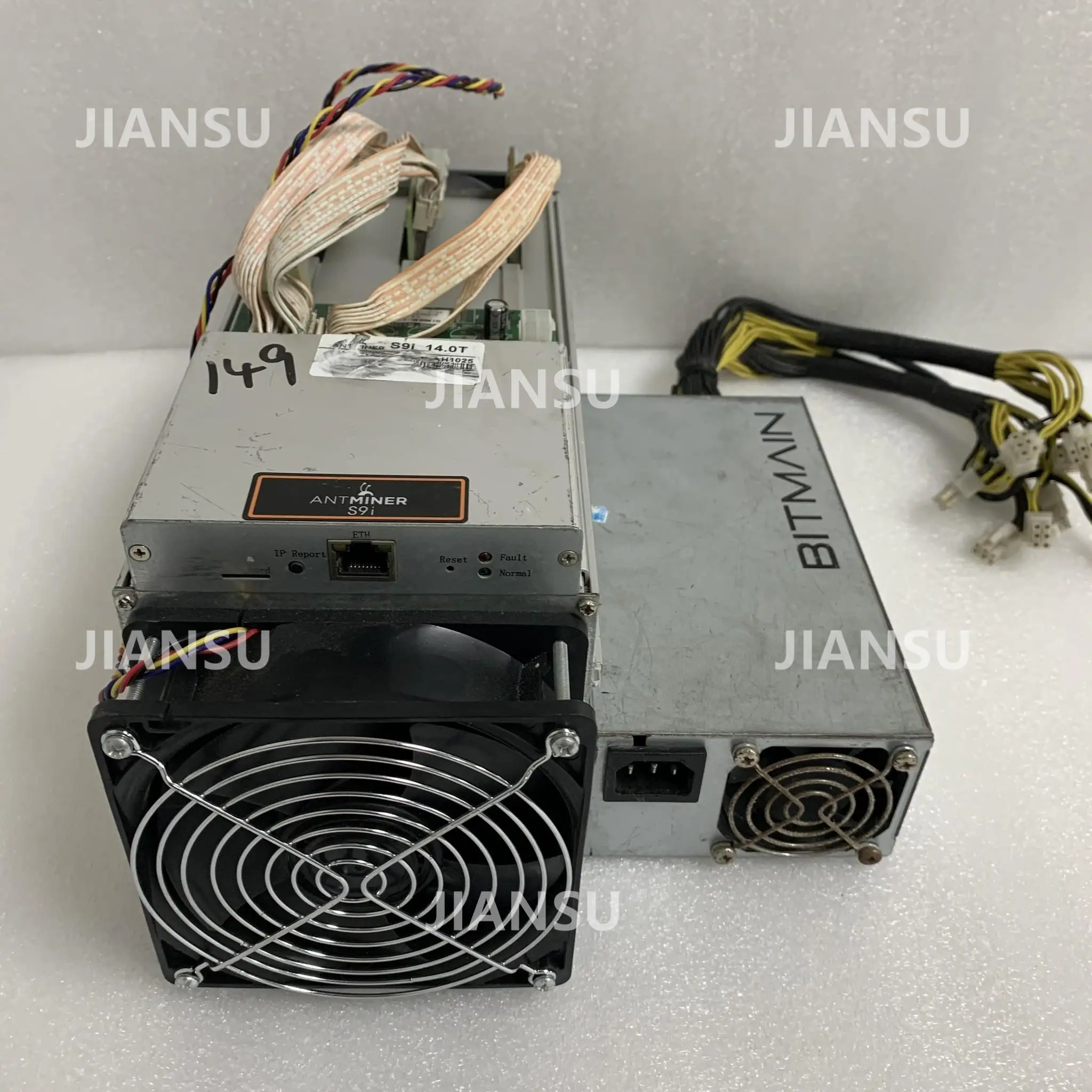 Usado AntMiner S9, Bitcoin Miner com PC PSU Asic Miner, melhor que S9 S9K T9 V9 E9, 14T, 16nm