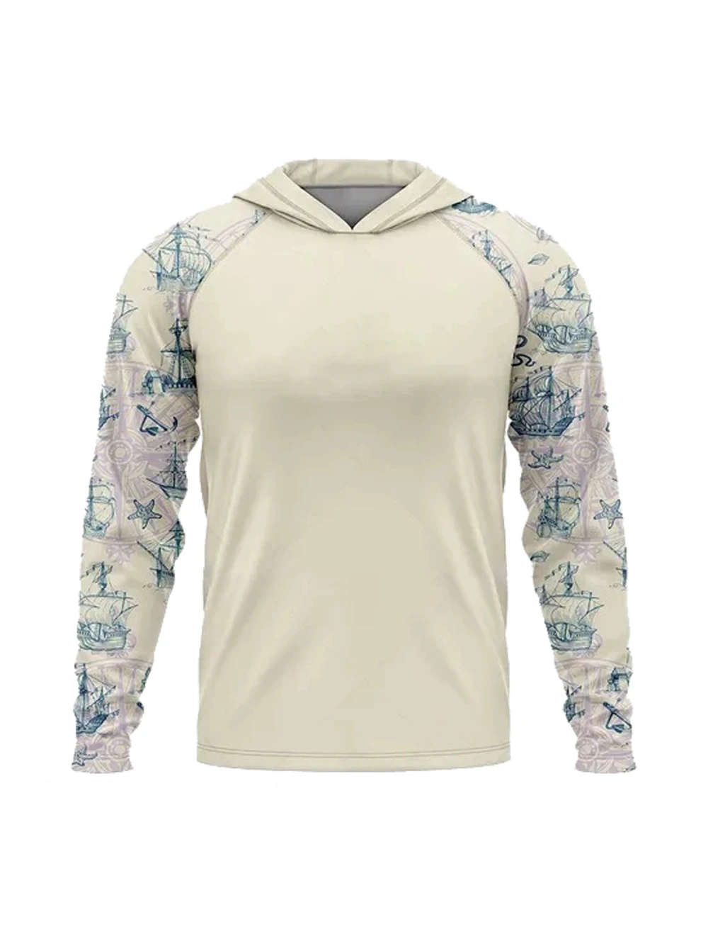 

Men's Sun Protection Hooded T-shirts UPF 50+ Long Sleeve Quick Dry Breathable Hiking Go Fishing Shirts UV-Proof