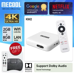 MECOOL KM2 4K Android TV Box Amlogic S905X2 2GB DDR4 USB3.0 SPDIF Ethernet WiFi Multi-streamer HDR 10 Widevine L1 TVBoX Set Top