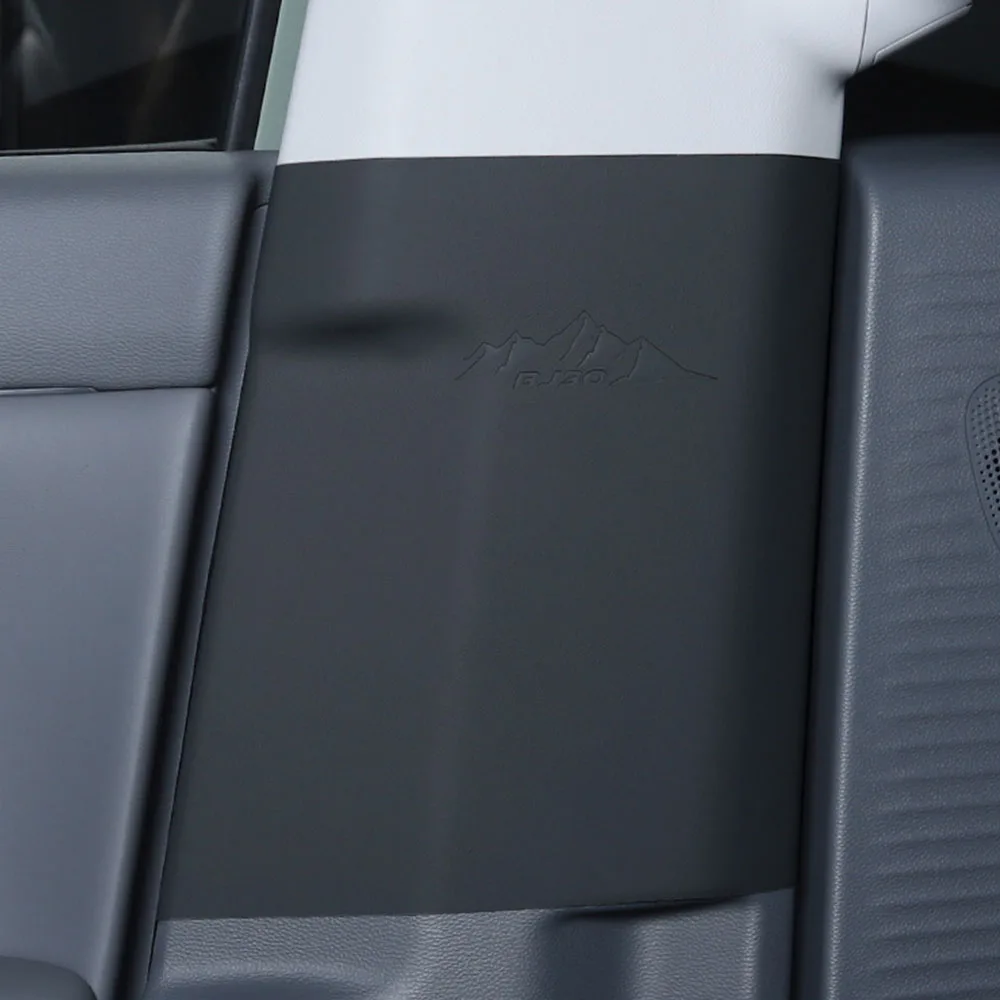 2 Pcs Center Pillar Leather Protective Stickers For BAIC BJ30 2024-2027 Interior Modification Products B-pillar Crash Pads
