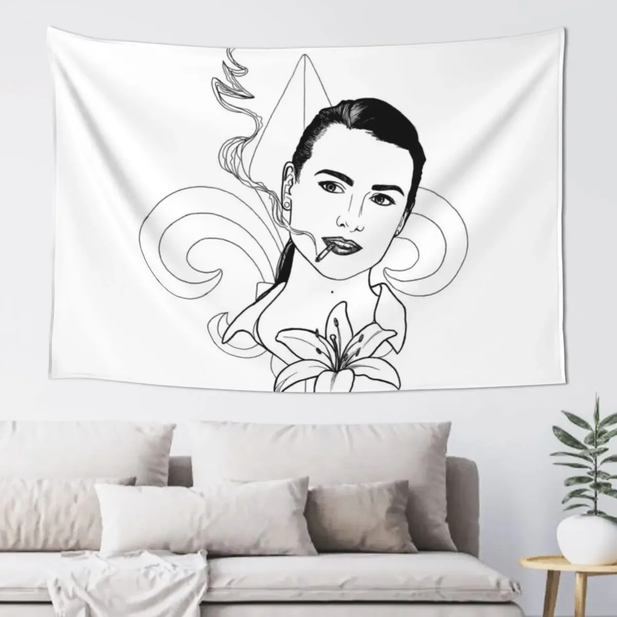 

Katie McGrath Fleur de Lys Tapestry Wall Hangings Decoration Aesthetic Room Decor Korean Tapestry