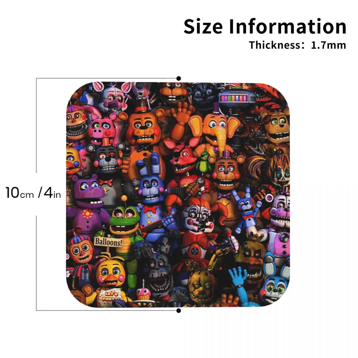 

Подставки Five N Ights At Freddy's FNAF, кожаные салфетки, водонепроницаемые изоляционные кофейные коврики для дома, кухни, обеденные подушечки, набор из 4 шт.