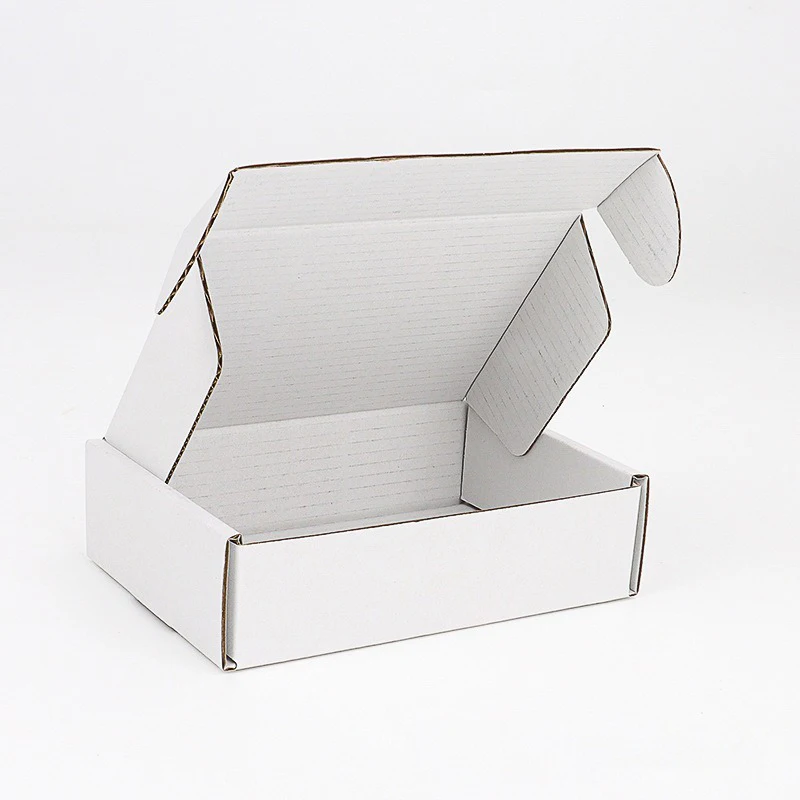 5pcs/10pcs White kraft box package carton small gift box Wigs blank 3layer corrugated box supports customized size printing