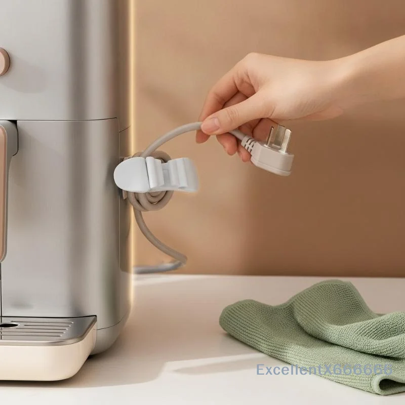 Self Adhesive Punch Free Cable Winder Plug Holder Wire Storage Clips