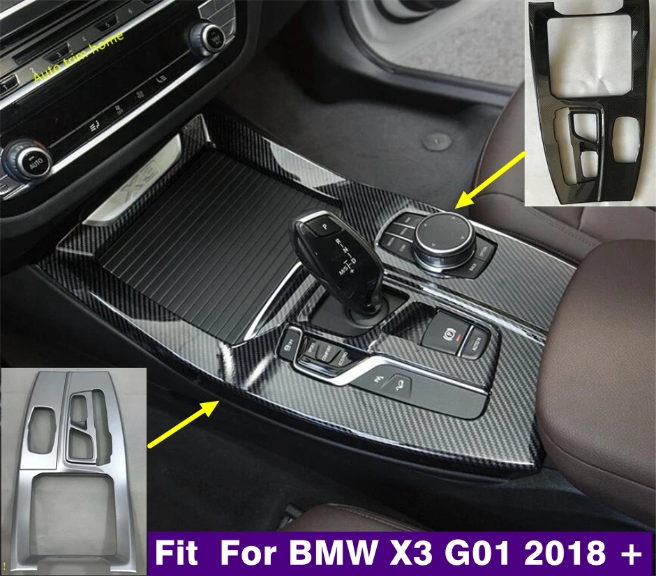 

ABS Carbon Matte Central Control Gear Shift Box Panel Decoration Frame Cover Trim For BMW X3 G01 2018 - 2022 Car Accessories