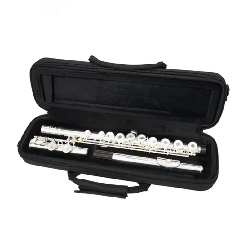 KeyC Flute Professional 16/17 Hole Flute Open Closed Dual Use Cupronickel Flutes Silver Plated Woodwind Instrument for Beginners