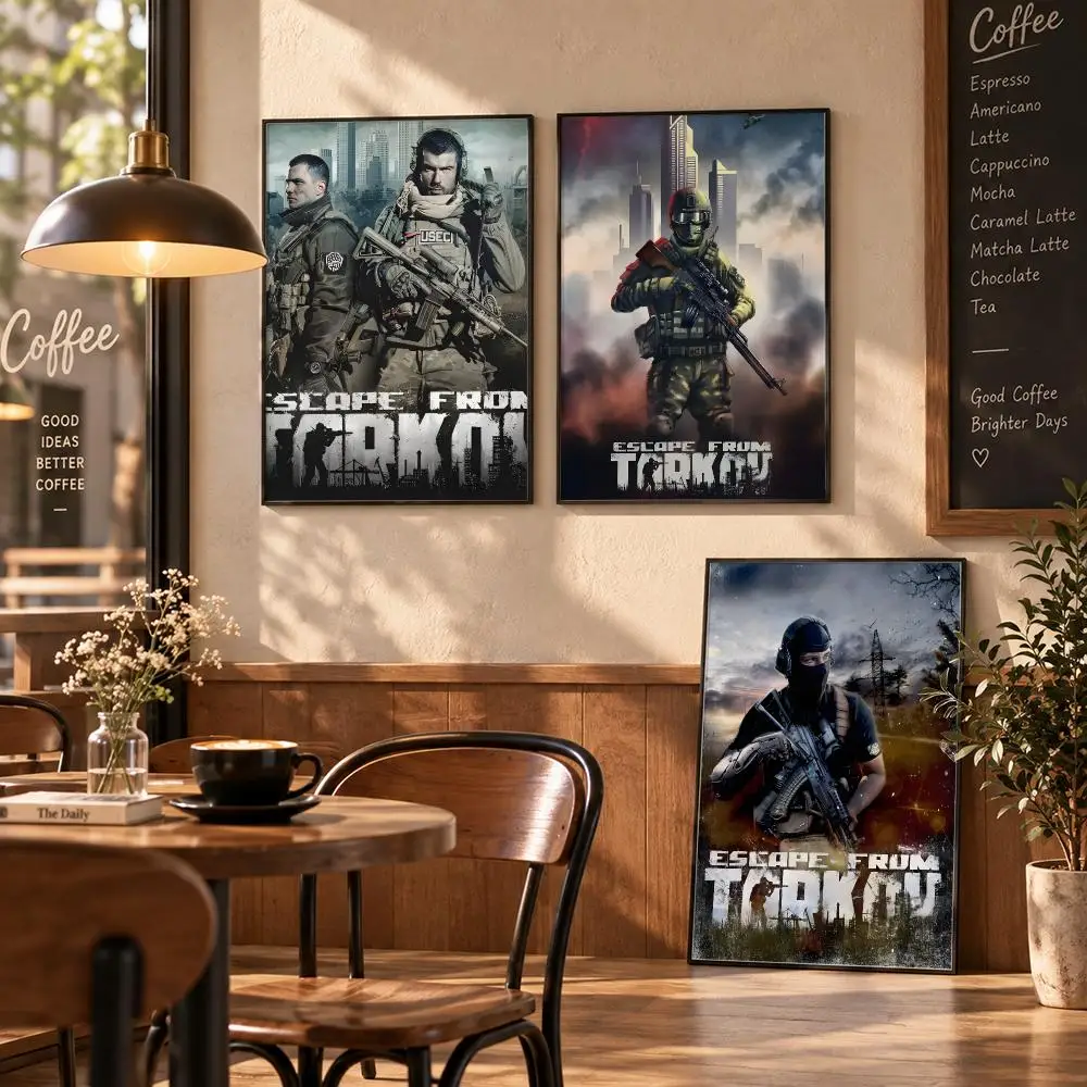 game e-escape from tarkov Poster Stickers Painting Mural HD Wall Decals for Bedroom Living Room Home Self-Adhesive Decor Gift