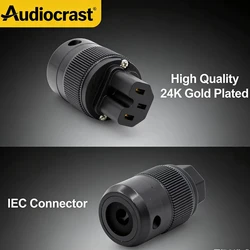 2pcs X Hifi audio Gold plated UK/EU/UK/AU IEC female connector for DIY power cable