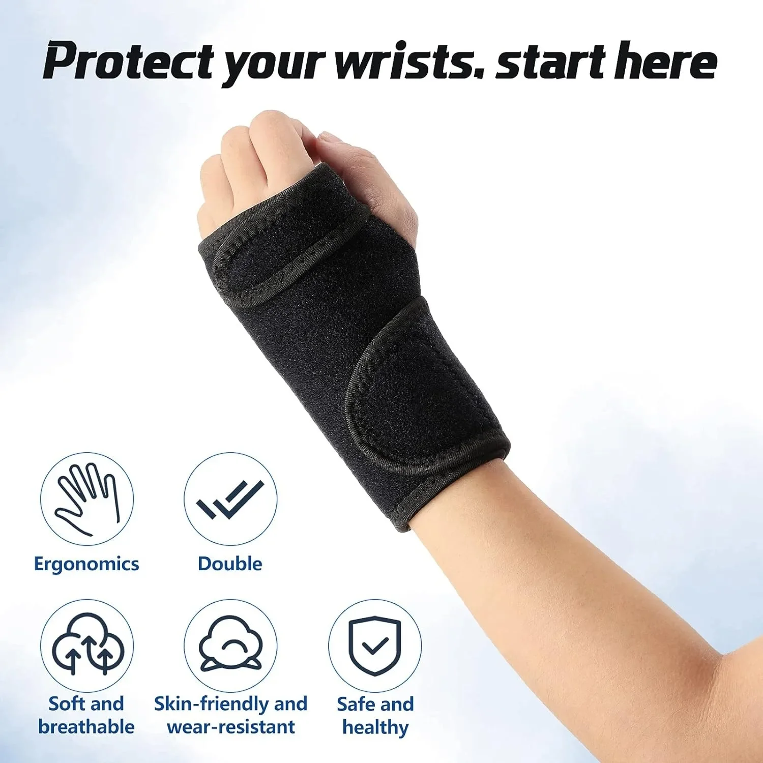 Carpal Tunnel Wrist Brace - Copper Infused Adjustable Orthopedic Support Splint for Pain,Carpal Tunnel,Arthritis,Tendinitis