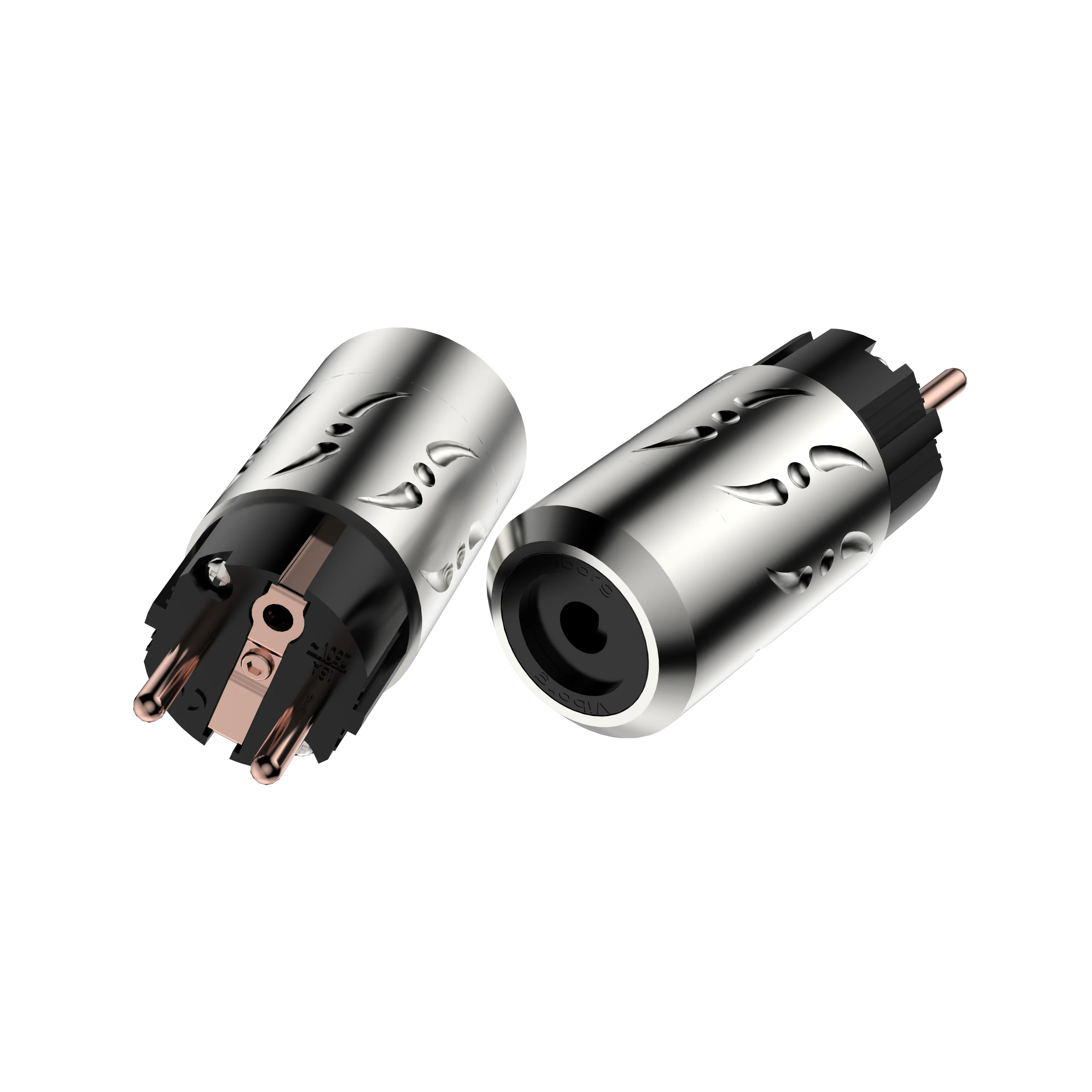 Pair Viborg VE502+VF502 Aluminium Pure Copper Schuko Power Plug European standard Power Connector IEC Female Plug