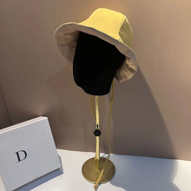 

Reversible Bucket Hat Women Lightweight Foldable Sun Hat Ponytail Friendly Windproof Strap Outdoor Fishing Cap Free Shipping​​