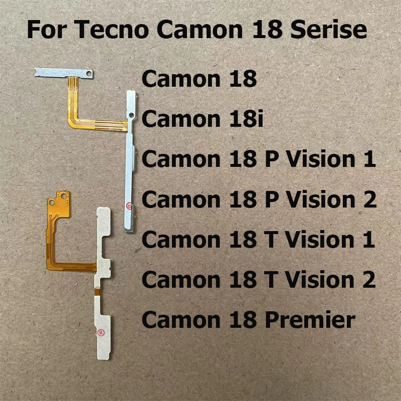 Power On Off Flex For Tecno Camon 18 Volume Up Down Side Button Key Ribbon Flex Cable For Camon 18 18i 18P 18T Premier