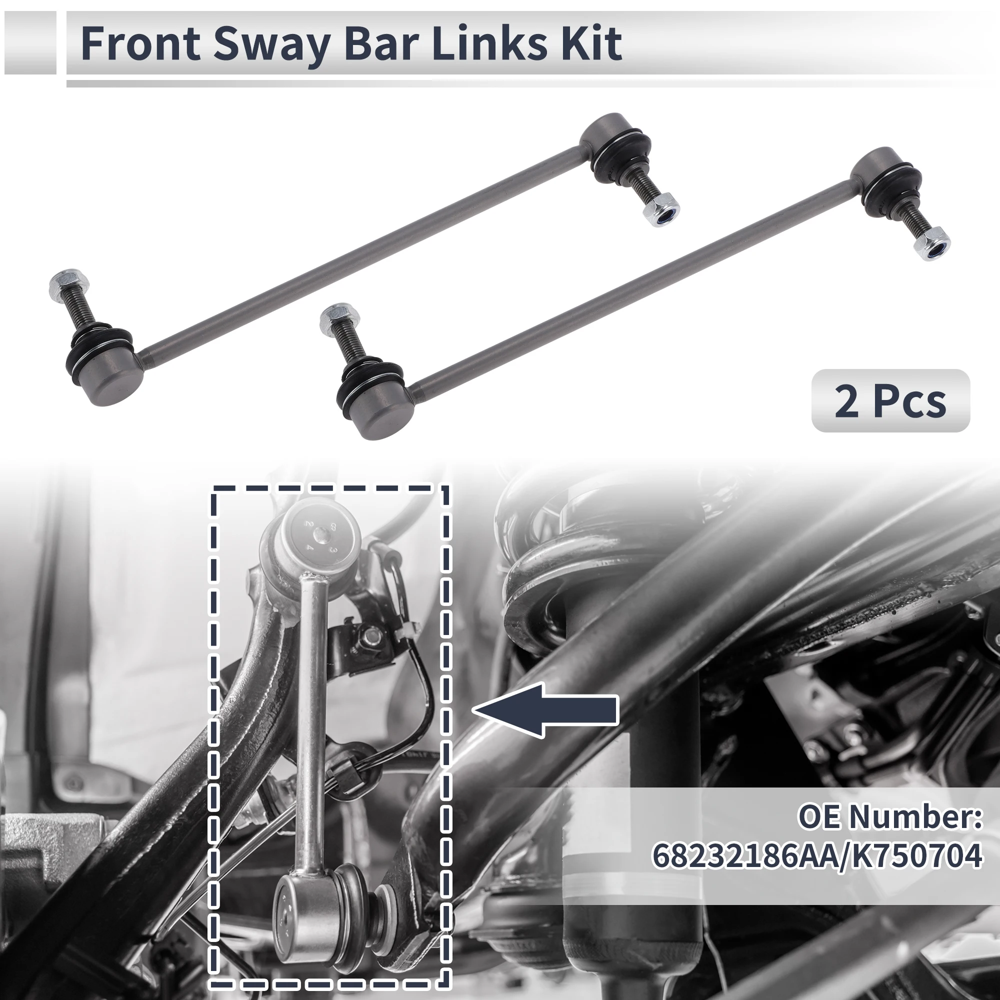 

UXCELL Front Stabilizer Bar Links for CHRYSLER 200 16-17 No.68232186AA/K750704 2 Pcs