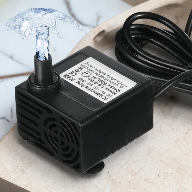 

-12V 5W Black Submersible Aquarium Water Pump Adjustable Saltwater Fish Tank Pond Fountain Pump