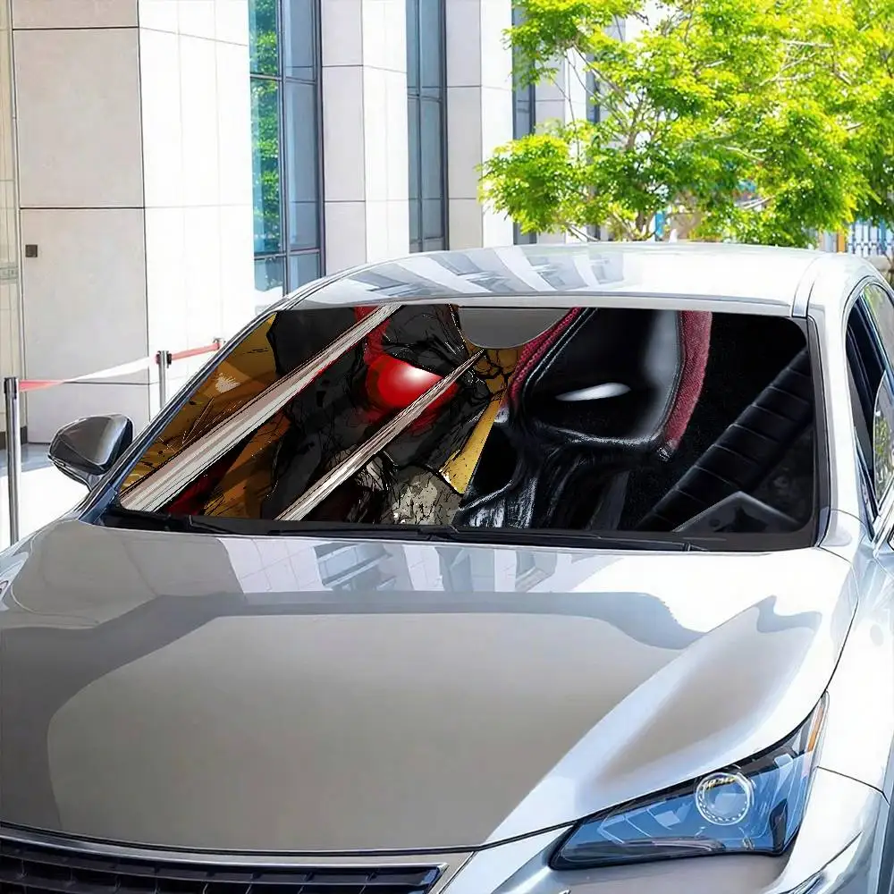 فيلم W-Wolverine سيارة ظلة سيارة الشمس قناع الشمس قناع العالمي الزجاج الأمامي للطي الشمس قناع