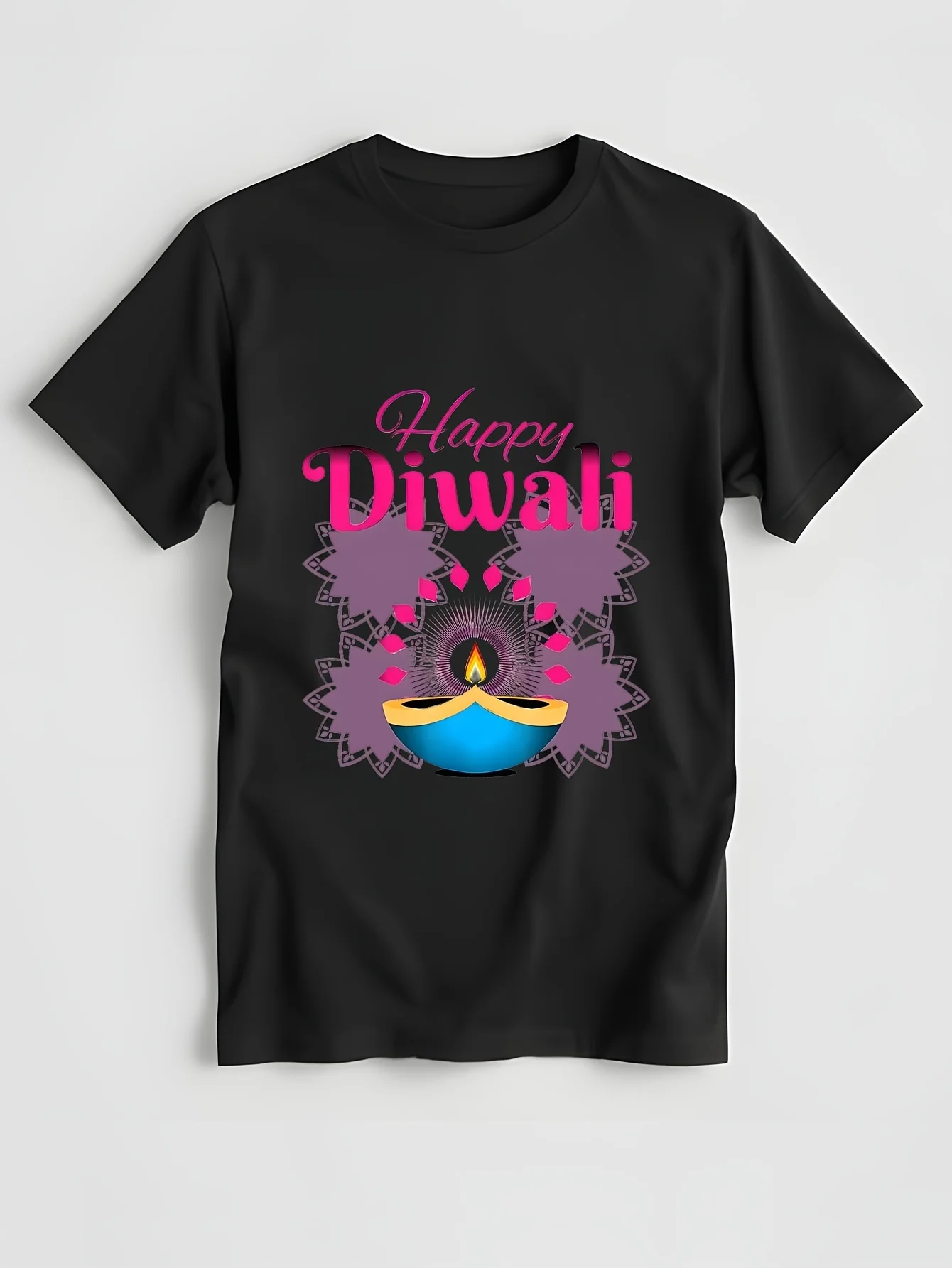 Happy Diwali Festival of Lights New Year For Indian Hinduism Unisex T-shirt Sky Blue