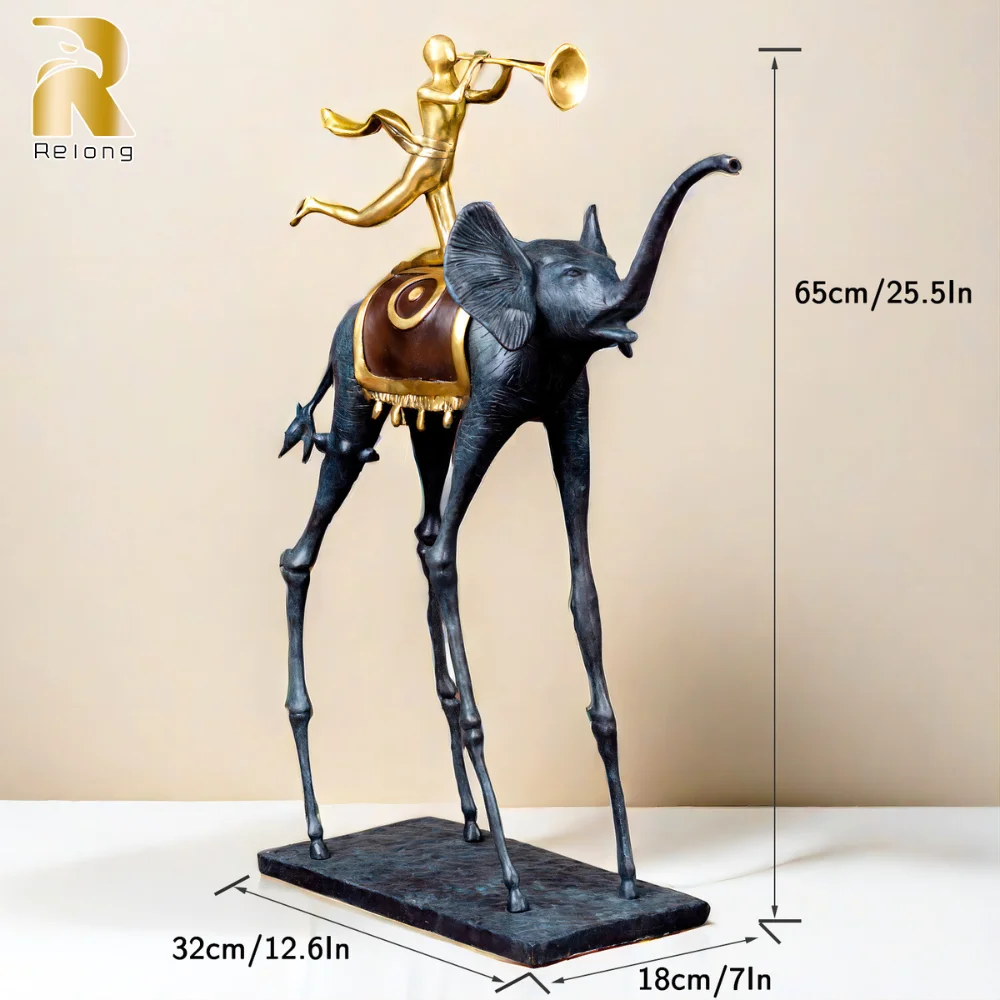 65cm The Dali Elephants Bronze Sculpture Famous Triumphant Elephant Bronze Statue By Salvador Dali Unique Art Decor Collections