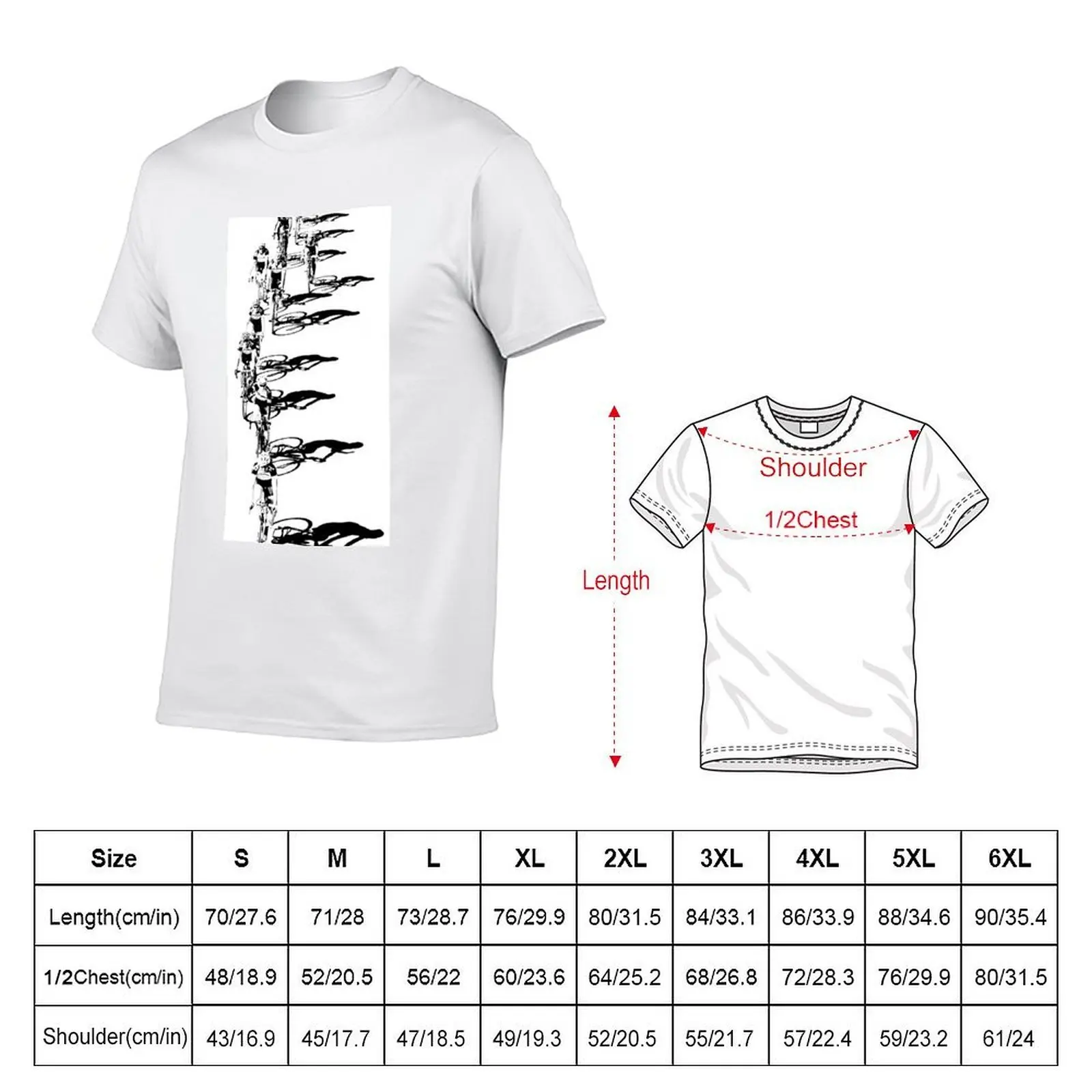 Cycling Shadows T-Shirt Funny t-shirt custom t-shirts Men's cotton t-shirt