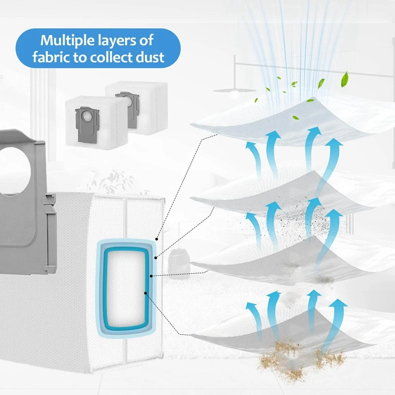 Spazzola principale, salviette, sacchetti per la polvere, filtri come mostrato in plastica per Roborock Q Revo, parti di ricambio Set di accessori per aspirapolvere Robot