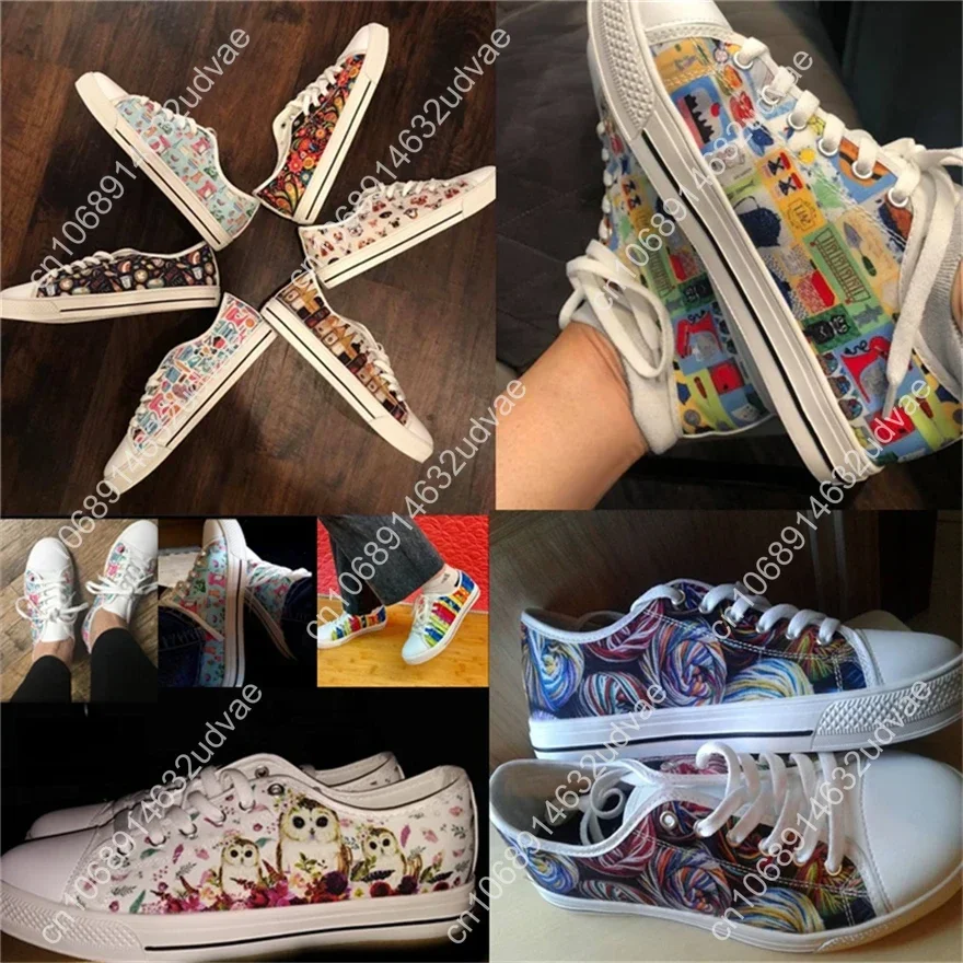 Punk Schedel Print Schoenen Vrouw Flats Schoenen Voor Dames Herfst Lage Top Cavas Sneaker Femma Tennies Schoenen Meisje Schoen