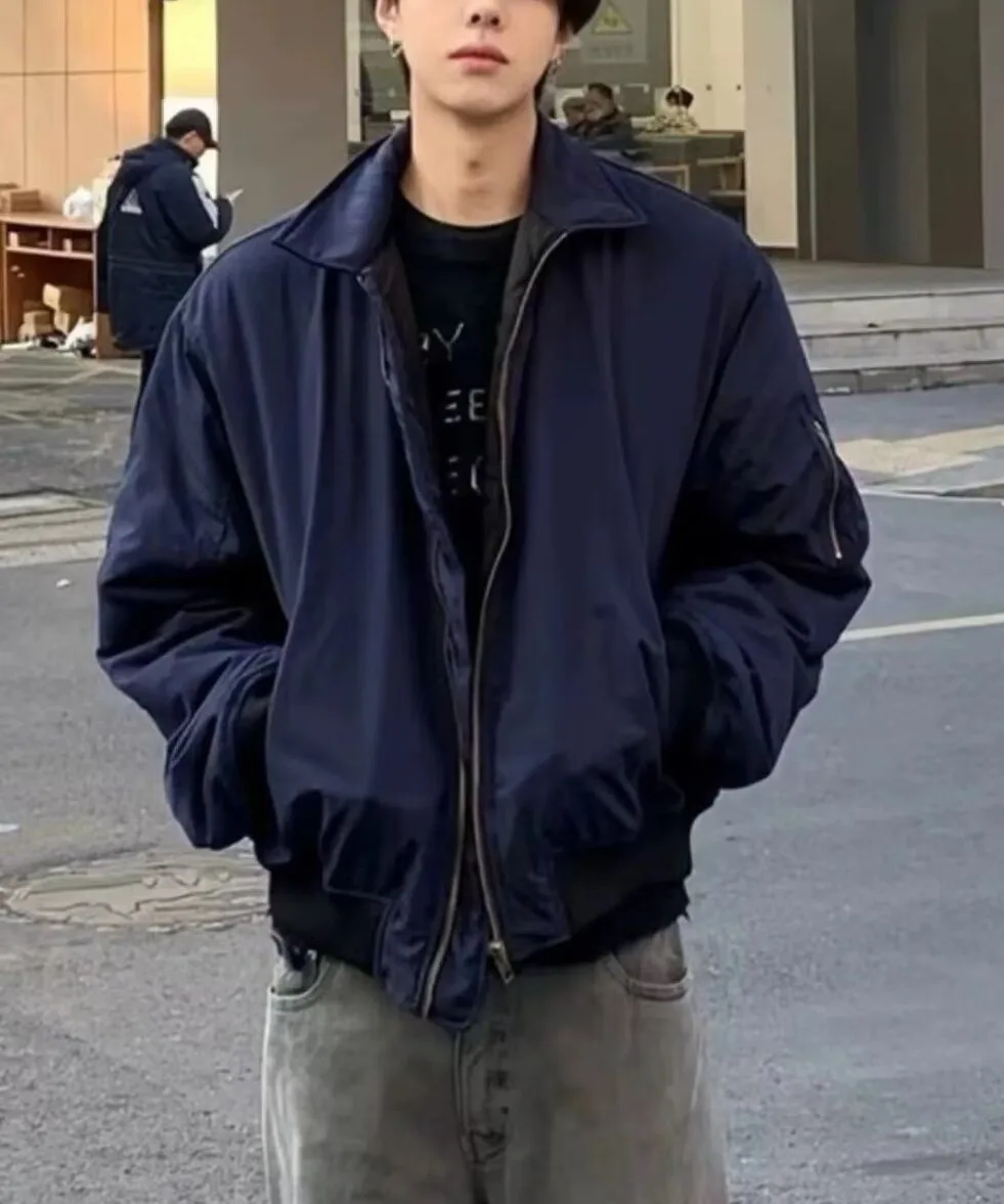 

Bomber Jackets Womens Jacket High Quality Autumn-Winter Denim Stereoscopic Embossed Slim-Fitting Artistic Stitching Harajuku Ins