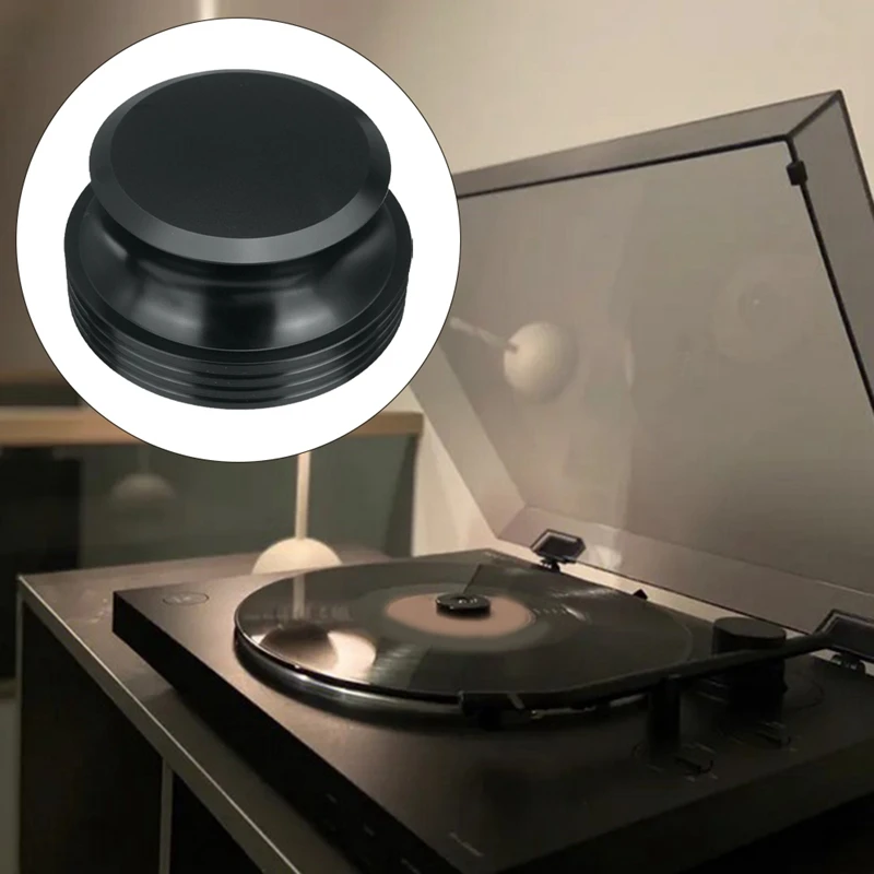 Record Turntables Weight Stabilizer Black Clamp Aluminum Metal Anti-Vibration Improves Sound Quality Player Parts