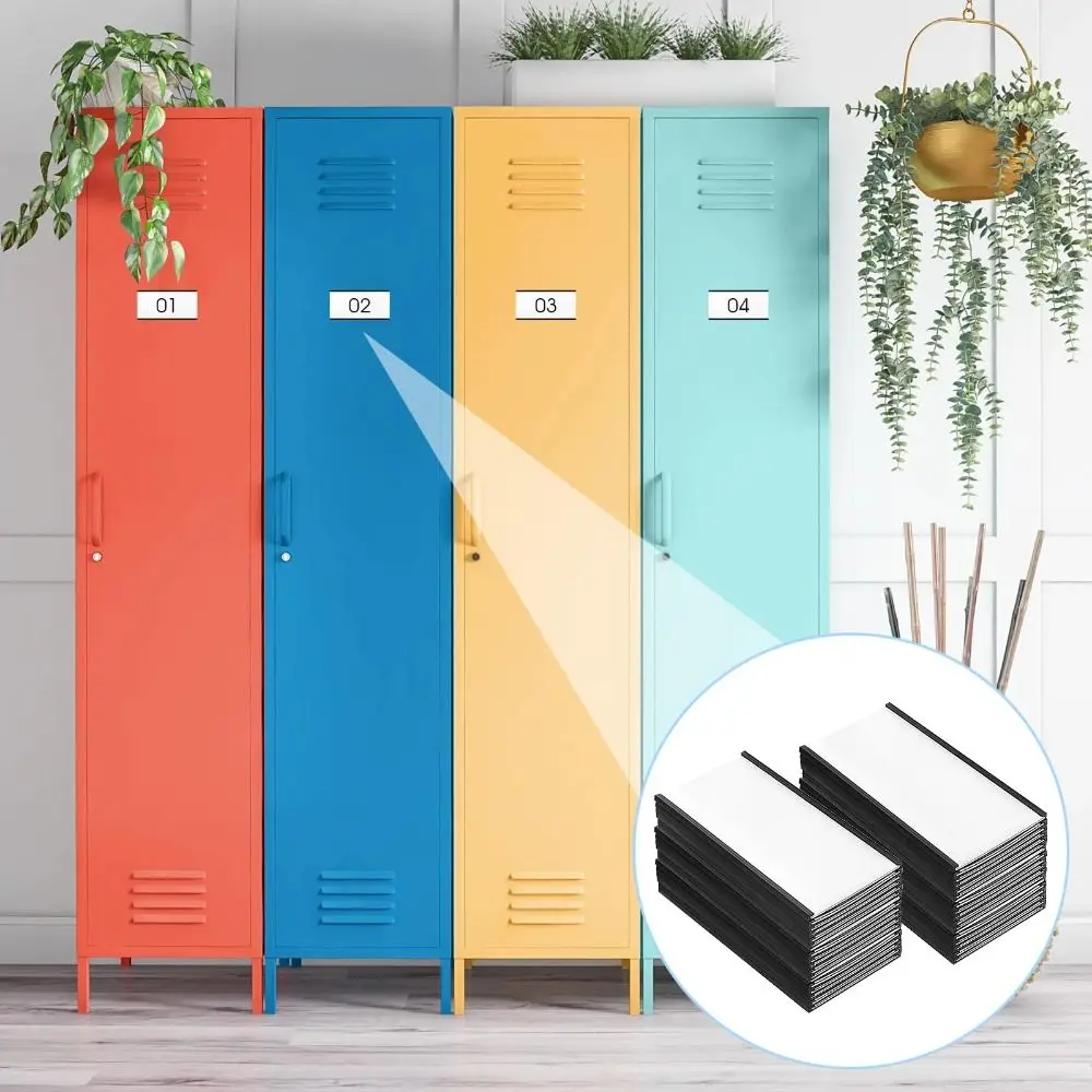 Tempat Label Magnetik Kartu Kertas Putih Magnet Kuat Tempat Label Rak Bebas Kekacauan Film Pelindung Dapat Disesuaikan
