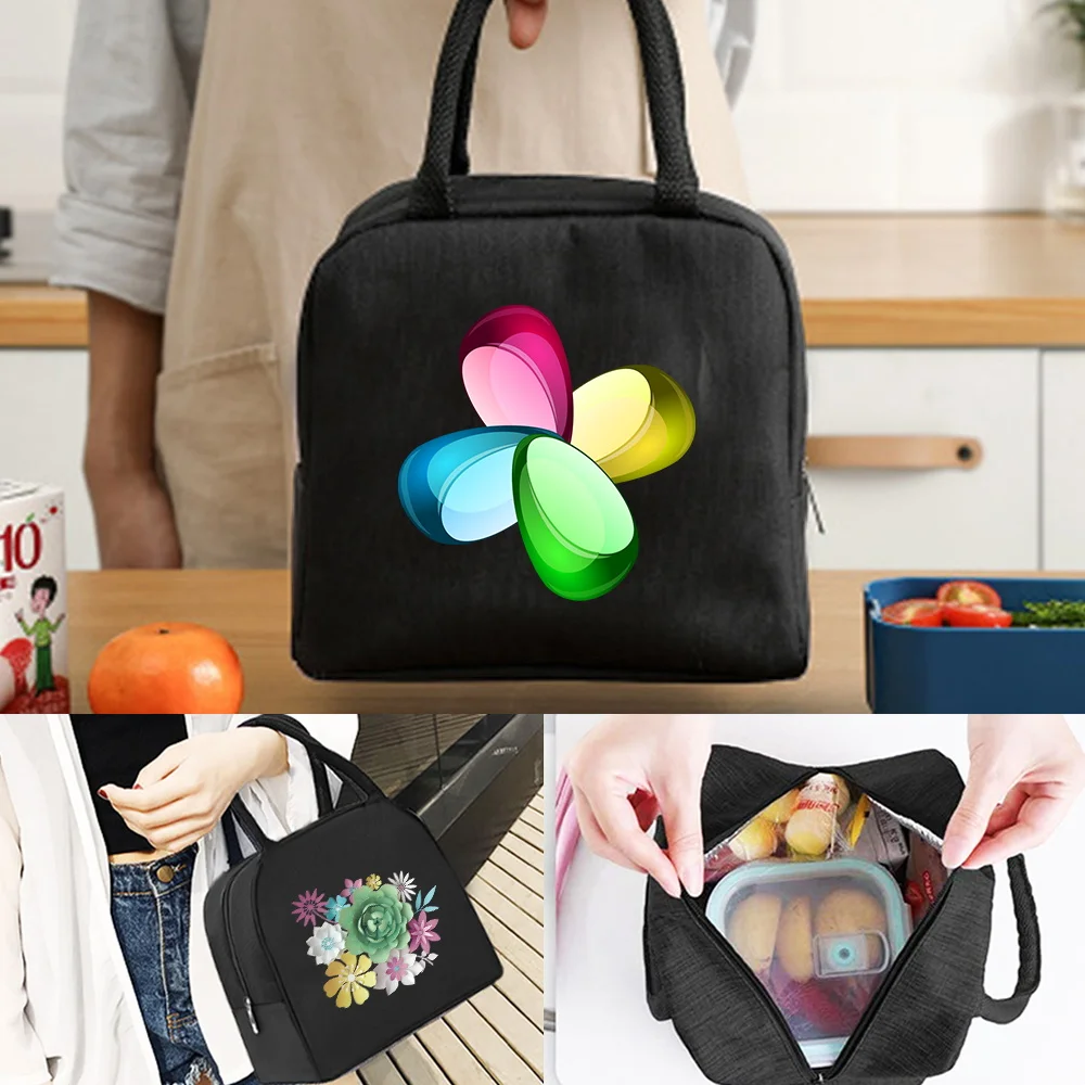 

Portable Lunch Box For Women Thermal Insulated Kids Lunch Box men Handbag Food Picnic for Work Cooler Storage Bags 3D pattern