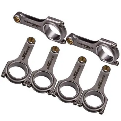 MaXpeedingrods 6pcs H-beam Racing Conrod Connecting Rods For Audi VW Golf R32 A3 3.2L VR6 24v Bore 84mm With ARP 2000 Bolts