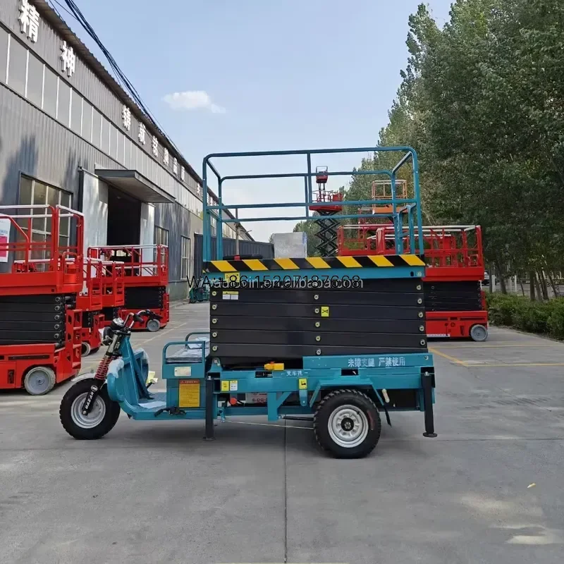 Wmwmnu Battery Powered Tricycle Aerial Lift Platform Hydraulic Scissor Lift for Construction Work