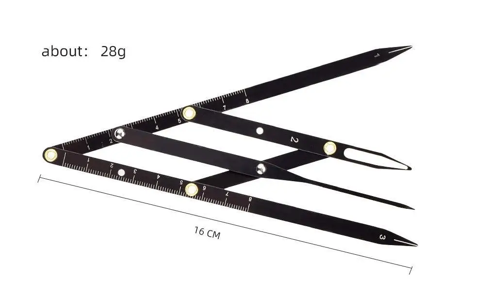 1pc Edelstahl Microblading Balance Positionierung Äquidistan Dreieck Augenbraue Mapping Lineal Golden Ratio Sattel Make-Up-Tool – Detail 23